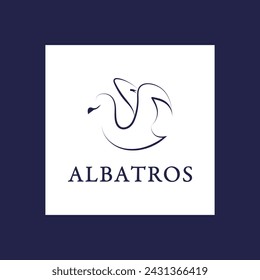 Albatros icon vector bird freedom symbol for business vector