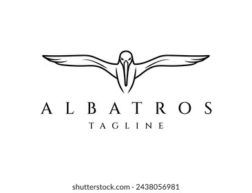 Albatros logo design vector icon flat illustration