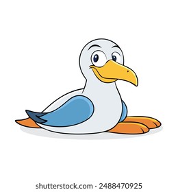 Albatross animal cartoons isolated flat vector illustration