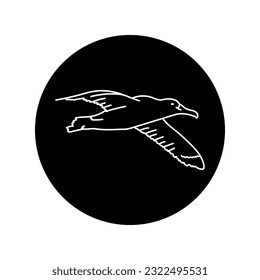 Albatross bird black line icon. Pictogram for web page, mobile app, promo.