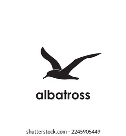 Albatross bird logo silhouette design in black color.