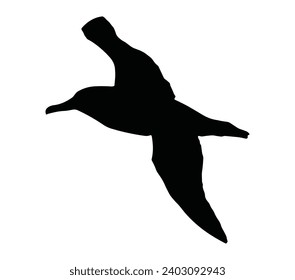 Albatross bird logo silhouette design in black color.