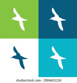 Albatross Vogel Form Flat vier Farbe minimale Icon Set