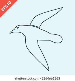 Albatross bird vector icon flat design modern isolated illustration
