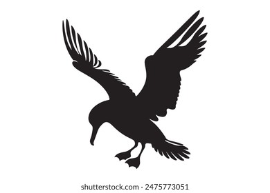 Albatross Black Silhouette Vector Desain