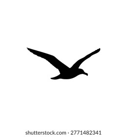 Albatross flying silhouette icon vector flat design.