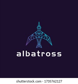 Albatross geometric logo design. Modern and simple bird logo.