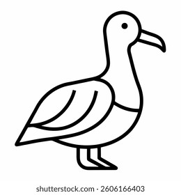 albatross icon line art vector on white background