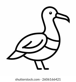albatross icon line art vector logo on white background