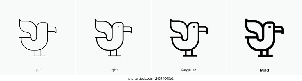 albatross icon. Thin, Light Regular And Bold style design isolated on white background