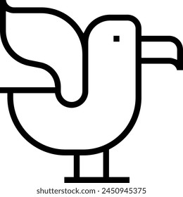 albatross icon. Thin linear style design isolated on white background