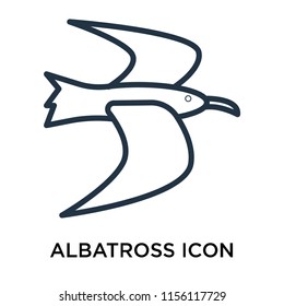 Albatross icon vector isolated on white background, Albatross transparent sign , thin pictogram or outline symbol design in linear style