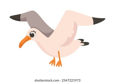 Albatros Polar Animal y la Ilustración vectorial de Fauna del Ártico Frío