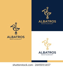 Concepto de diseño de logotipo de restaurante Albatross