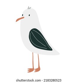Albatross seagull character. Seagull albatross bird. Cartoon marine gull illustration. stock vector image.