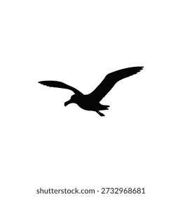 Albatross silhouette vector flat illustration design.