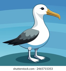 albatross.illustration in vector graphics albatross on a blue background