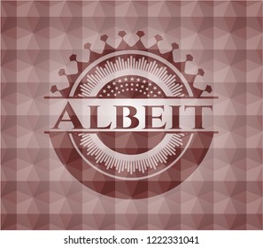 Albeit red badge with geometric background. Seamless.