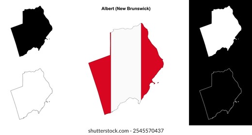 Albert county (New Brunswick) outline map set