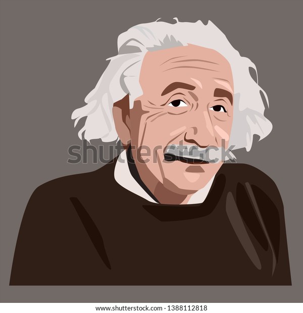 A portrait of Albert Einstein -born theoretical physicist who developed the theory of relativity- Library Wallpaper Mural. 