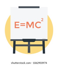 
Albert einstein physical formula on whiteboard flat icon 
