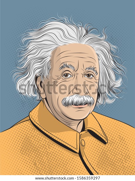 Albert Einstein Portrait Line Art Einstein Stock Vector (Royalty Free ...