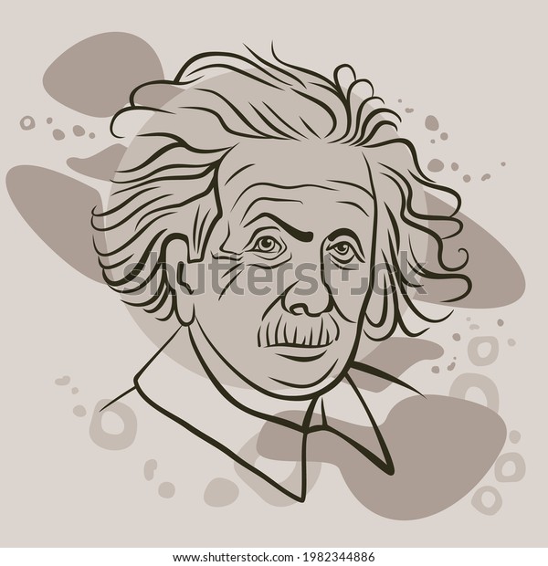 Albert Einstein Portrait Line Art Famous Stock Vector (Royalty Free ...