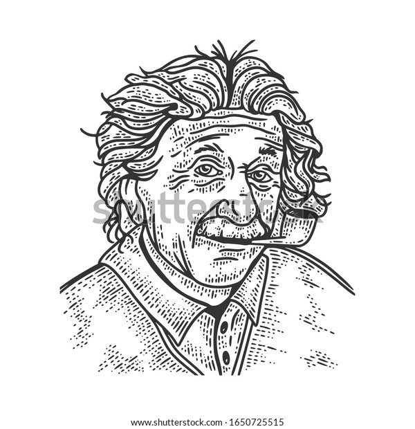 Albert Einstein Portrait Sketch Engraving Vector Stock Vector (Royalty ...