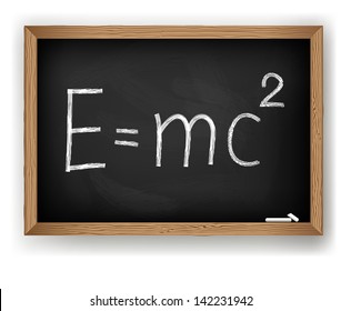 Albert Einsteins physical formula on blackboard