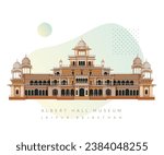 Albert Hall Museum Jaipur as Stock Illustration as EPS 10 File