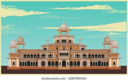 Albert Hall Museum Jaipur as Stock Illustration as EPS 10 File