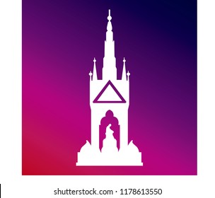 Albert Memorial icon icon vector illustrator creative design purple and pink gradient background