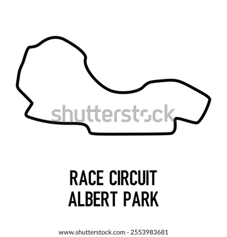 Albert Park Circuit Vector. Circuit Race Track Illustration with Editable Stroke. Stock Vector.