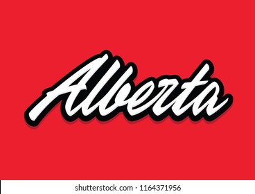 Alberta brush vector lettering logo design