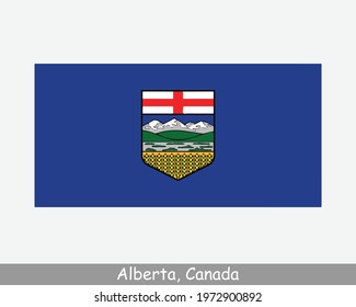 Alberta Canada Flag. Canadian Province Banner. Flag of AB, CA. EPS Vector Illustration.