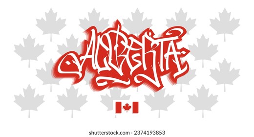 Alberta Canada Graffiti Tag Vector Design On White Background Eps 10