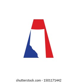 Alberta Canada Logo. Map Symbol. red and Blue Icon vector.