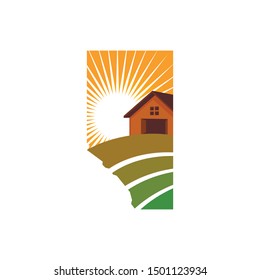 Alberta Canada Logo. Warehouse Grain Symbol. Farm Icon vector.