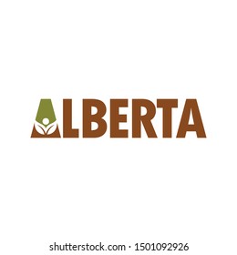 Alberta Canada Logo. Wheat Grain Symbol. Farm Icon vector.