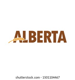 Alberta Canada Logo. Wheat Grain Symbol. Farm Icon vector.