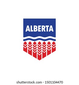 Alberta Canada Logo. Wheat Grain Symbol. Farm Icon vector.