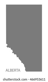 Alberta Canada Map in grey