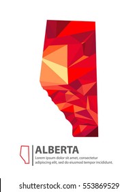 Alberta Canada Map in Low Poly Illustration