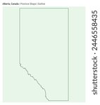 Alberta, Canada. Simple vector map. Province shape. Outline style. Border of Alberta. Vector illustration.