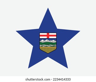 Alberta Canada Star Flag. AB Canadian Five Point Star Shape Province Flag. Albertan CA Banner Symbol Vektorgrafik-Kunstwerk Grafik-Illustration