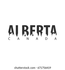 Alberta. Canada. Text or labels with silhouette of forest