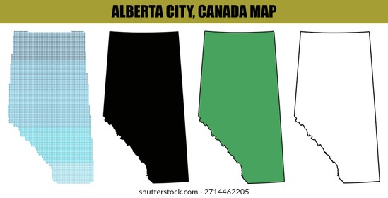 Alberta City Map Ilustração vetorial, Canadá