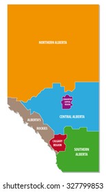 alberta colorful administrative map