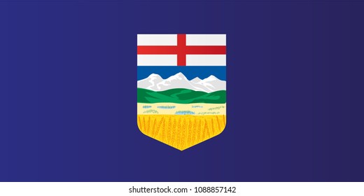 Alberta Flag. Canadian Province Vector Illustration Symbol.