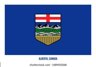 Alberta Flag Vector Illustration on White Background. Provinces Flag of Canada. Correct Size, Proportion and Colors.
